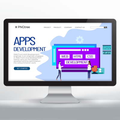 web網站開發卡通風格網頁設計